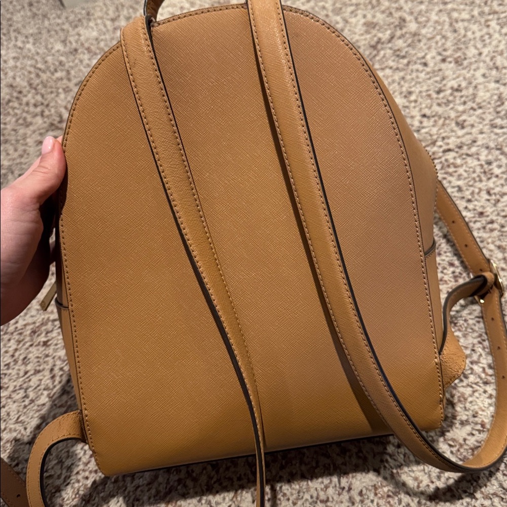 Tory Burch Camel Leather Backpack - Picture 3 of 9